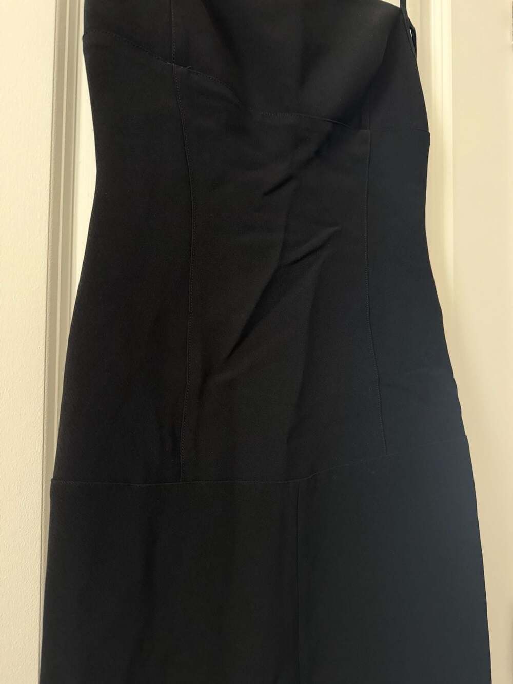 Claude Montana Paris Vintage Abito Spaghetti Strap Black Mini Dress